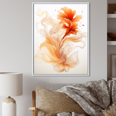 Watercolor Modern Floral In Orange - Abstract Encre liquide, impressions encadrées