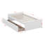 Lit simple avec 2 tiroirs, lit en bois d'hévéa massif-117487206