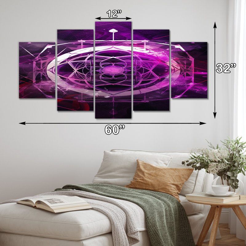 «Three Eye Chakra Mystical Circle IV - Christianism», reproduction d'art sur toile - 5 panneaux