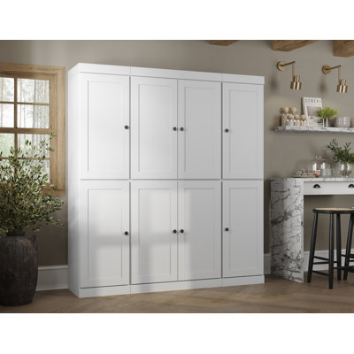 100% Solid Wood 65" Pantry Cabinet with Shaker Doors and Adjustable Shelves