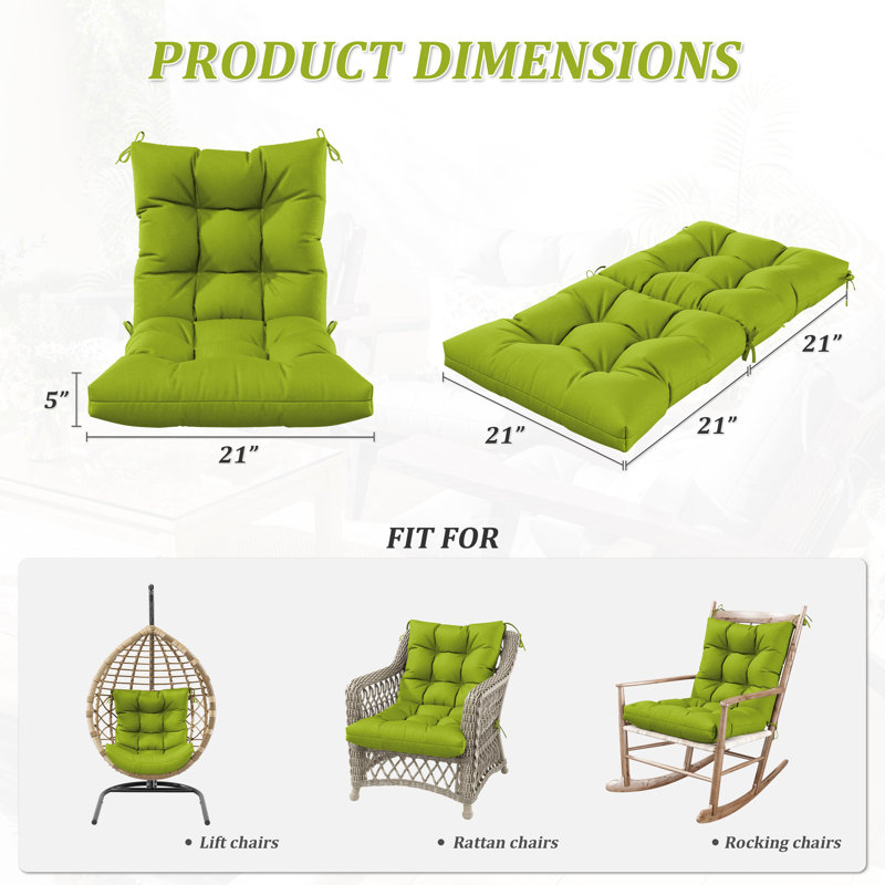 Outdoor/Indoor Seat / Back Cushion, Grass Green