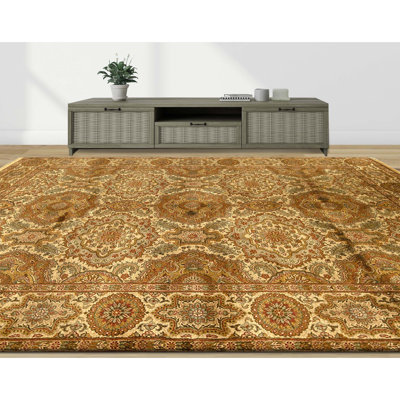 Tapis doré de haute qualité noué à la main