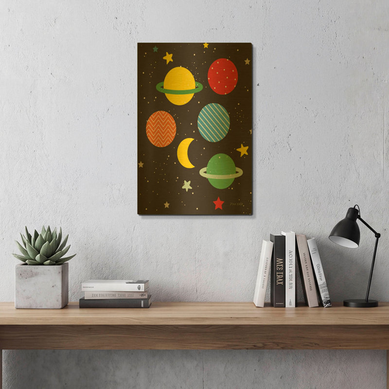 «Outer Space» par Ann Kelle, art mural en métal doré, 16 po x 24 po, 16 po x 24 po