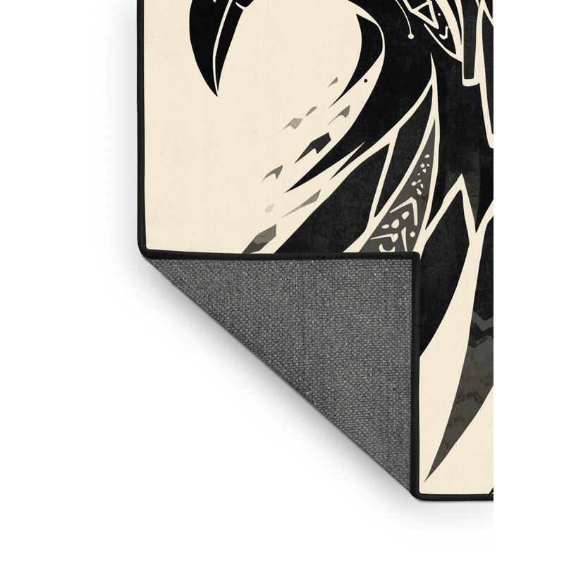 Tapis beige moelleux doux et moelleux à motif abstrait éclectique Raving Trickster, 4 x 2