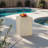 Outdoor Faux Stone Pedestal Side Table-301875384