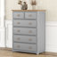 Commode en bois rustique avec 6 tiroirs, armoire de rangement pour chambre à coucher-771930167