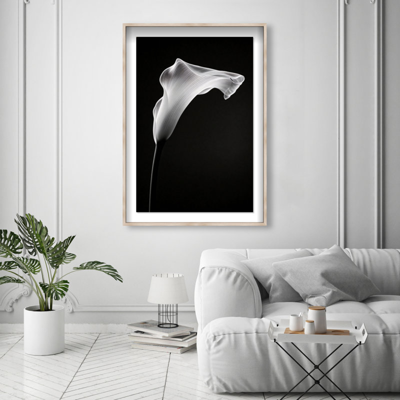 Calla Lily II Print by Oliver Gal, 37.5"H x 55.5"W, Natural Oak Shadowbox