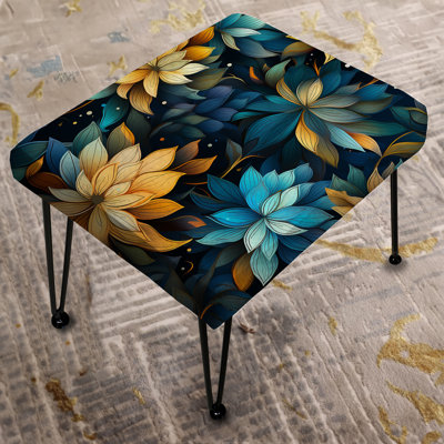 Natures Meditation I - Floral Rectangle Ottoman