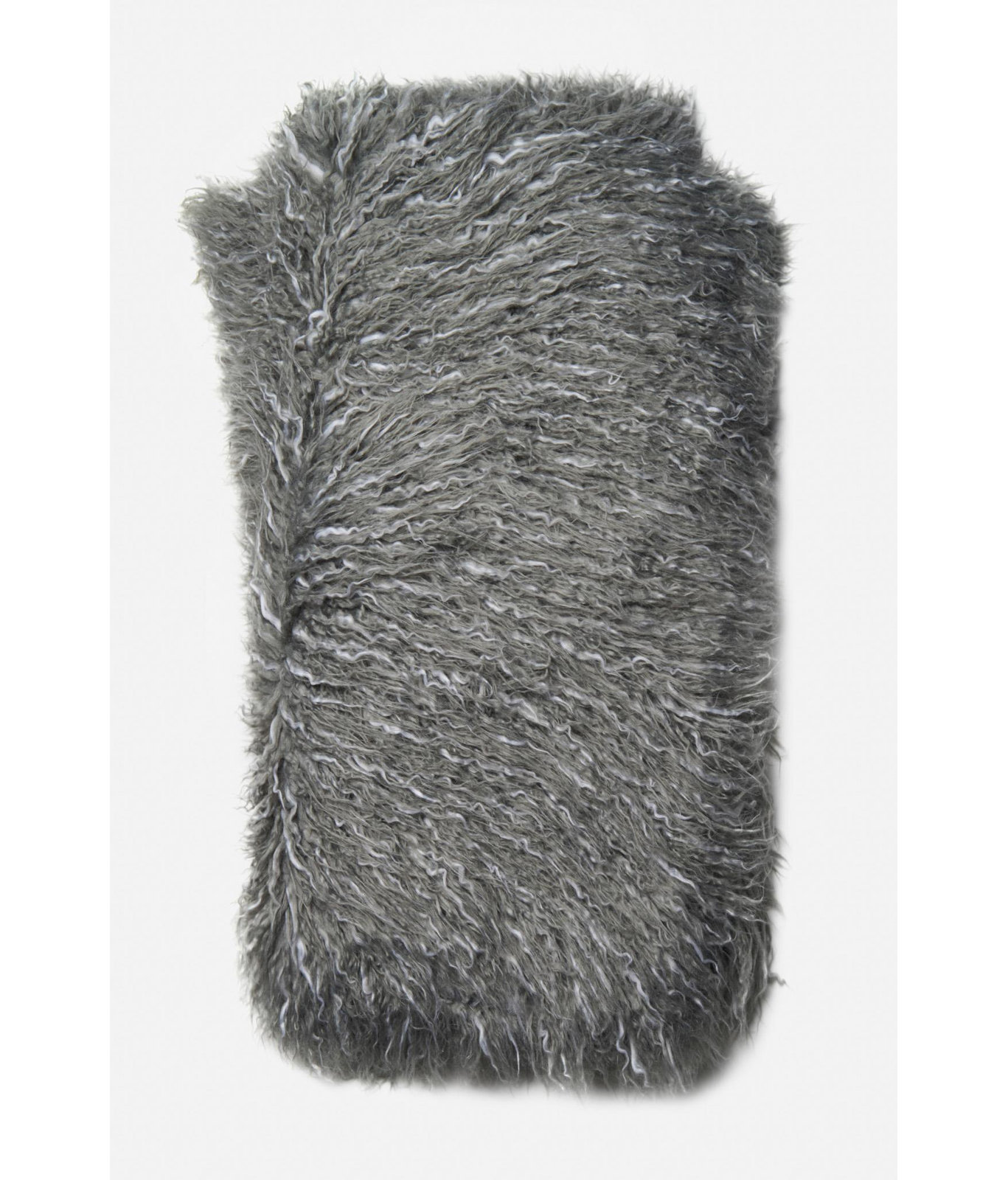Rooke Faux Fur Throw Blanket, Gray