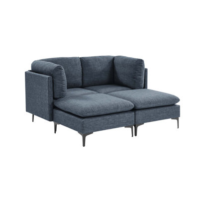 Canapé modulaire revêtu de lin avec assemblage facile et configuration personnalisée