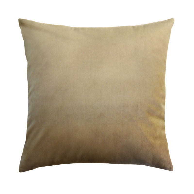 Housse et insert de coussin carré en velours, Fumée, H 20 po x l 20 po, Mélange de duvet