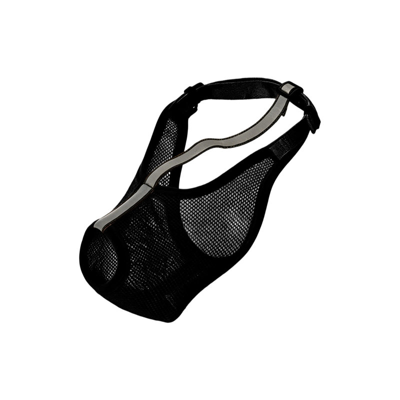 Museau respirant en maille pour chien avec bandes réfléchissantes, noir, BKL