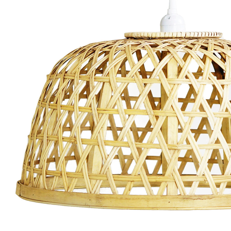 Luminaire de panier en osier, H 19,75 po x l 19,75 po x P 15 po, Marron