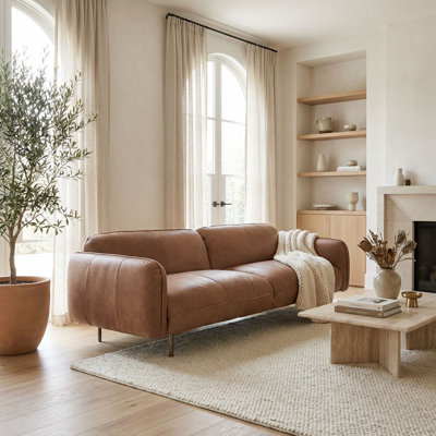 Franklin Sofa, Coris Brown Leather