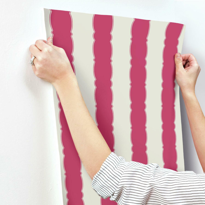 Rouleau de papier peint festonné L 27 pi x l 27 po, Rouge