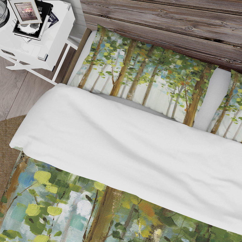 Ensemble de housse de couette forest study campagne, Housse de couette très grand + 2 taies décoratives