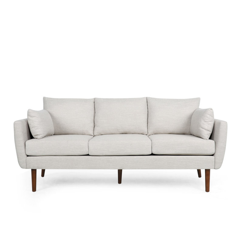 Coryon 3 Seater Sofa with Nailhead Trim, Accent Sofa Contemporary Accent Pillows Included, Beige Polyester