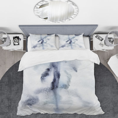 Abstract Of Dark Blue Clouds V - Ensemble de housse de couette moderne - Microfibre de polyester