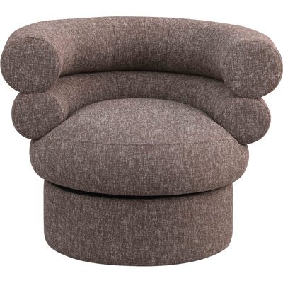 Hyypio Linen Textured Fabric Accent Swivel Chair