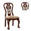 Chaise d'appoint rembourrée en cerisier brun / beige Akitomo
