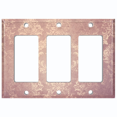Patterned 3 - Gang Toggle Light Switch Standard Wall Plate
