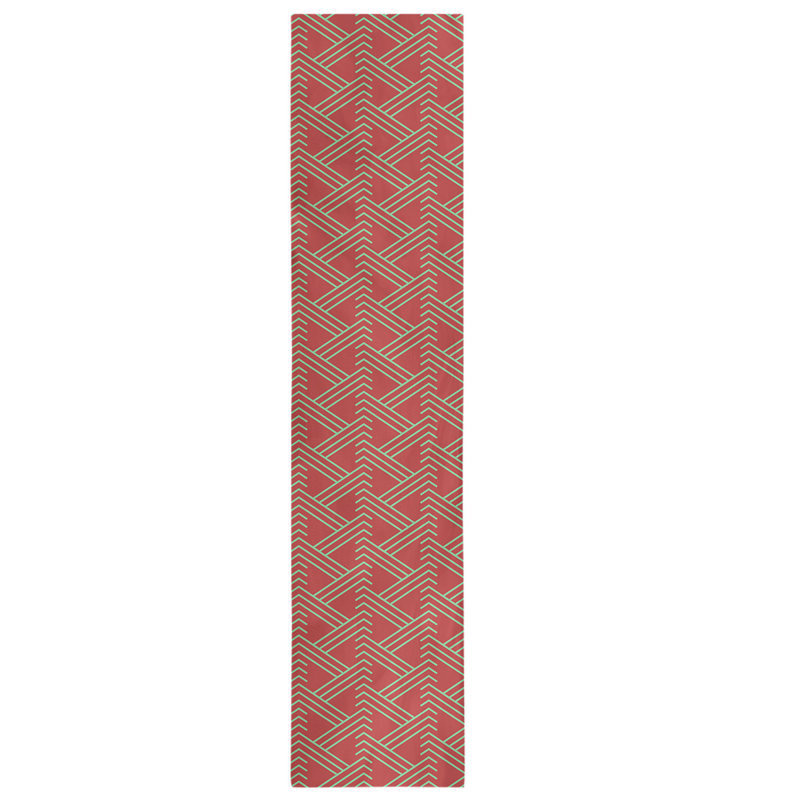 Chemin de table en table de panier à fêtes fêter hol, L 72 po x l 16 po, Polyester, Rouge / Vert