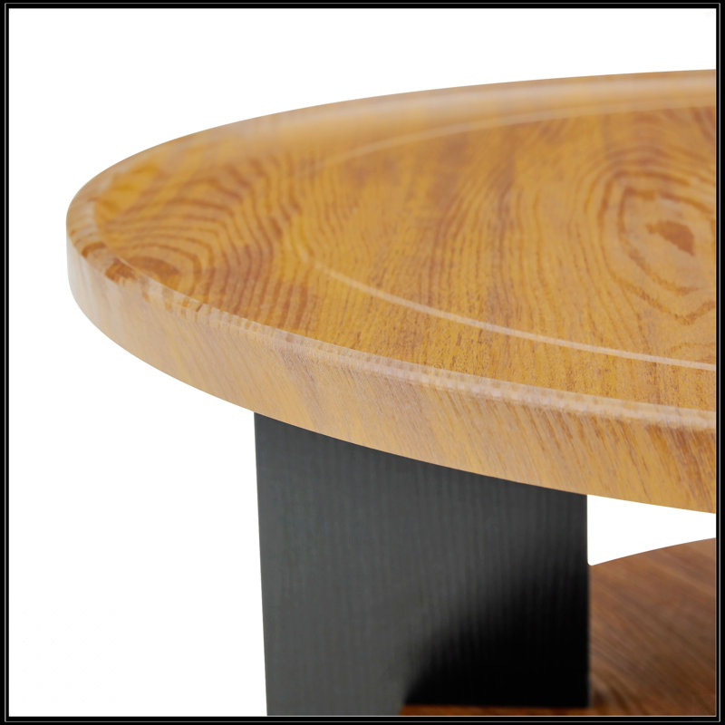 Ensemble de 2 tables basses et tables d'appoint rondes avec rangement, formage sous vide en PVC, idéal pour les décors modernes et industriels