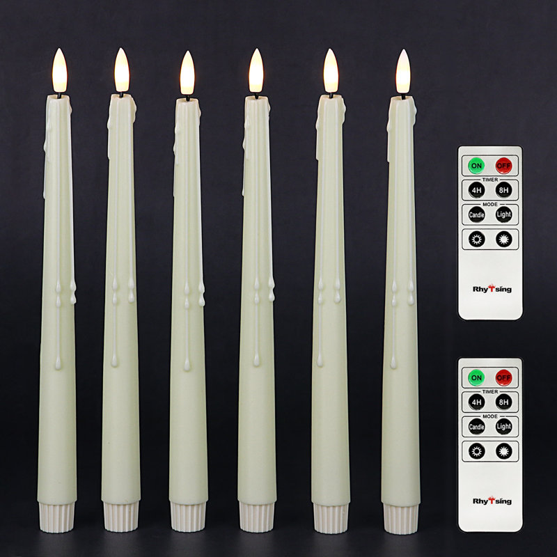 Bougies coniques sans flamme Real Wax avec 2 télécommandes