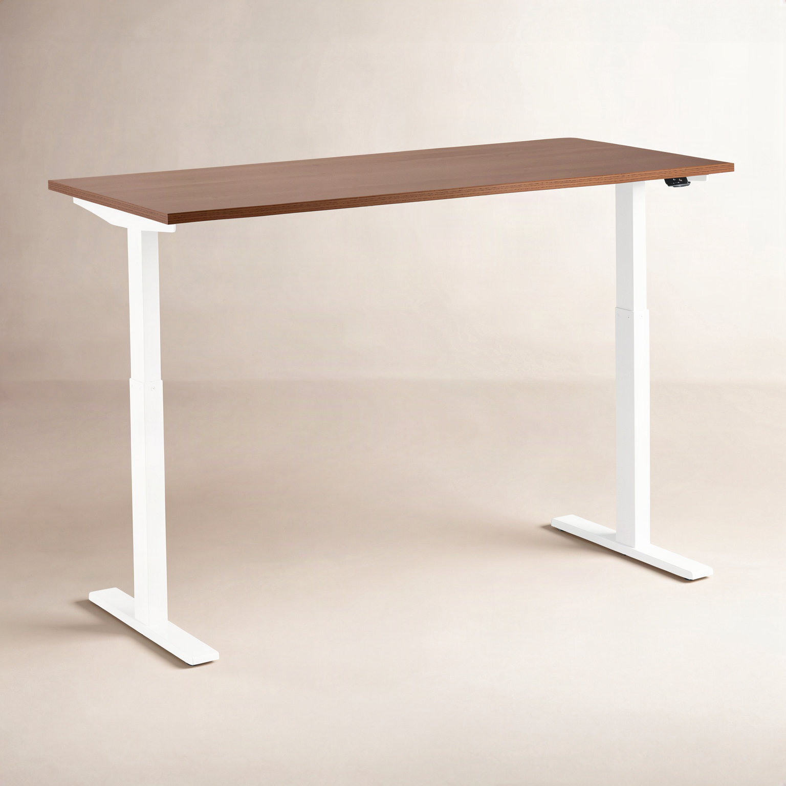 Series L Adjustable Height Standing Desk, Walnut/White, 48" H x 47.25" W x 27" D