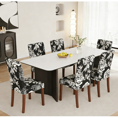 Chair Covers, Dining Chair Slipcovers, Stretch Seat Protector, Set Of 6