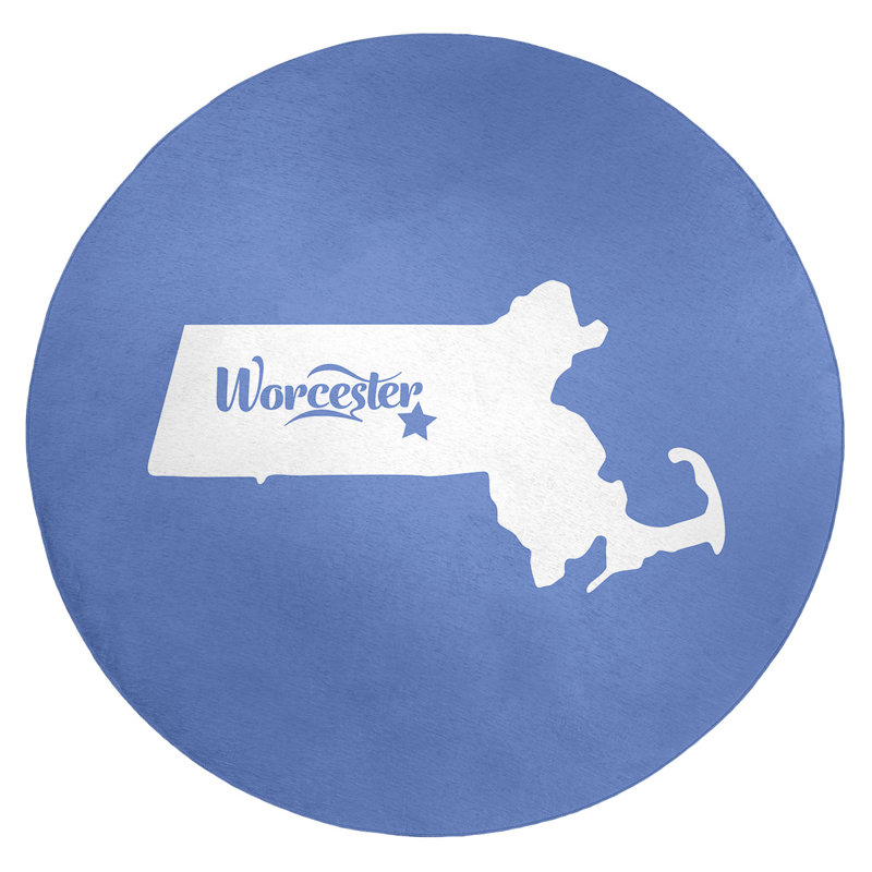 Tapis en poly-chenille worcester massachusetts, Rond 5 pi