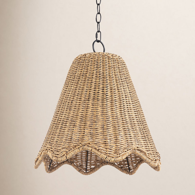 Grand luminaire suspendu Summer (naturel vieilli), H 22,75 po x l 16 po x P 16 po
