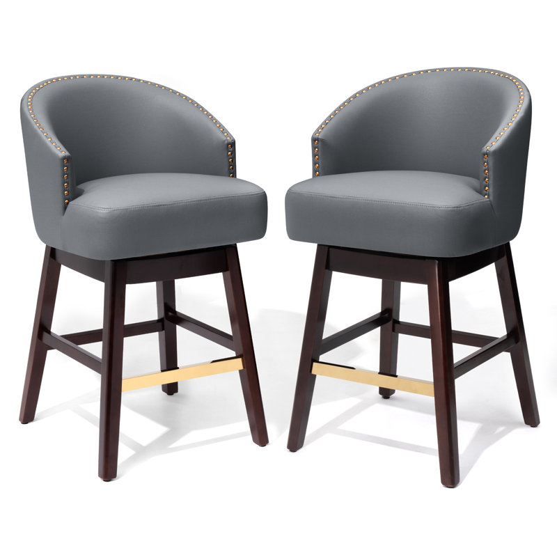 Tabourets de bar pivotants 32 po, similicuir, brun, Brun, Tabouret de bar (siège d'une hauteur de 32 po)