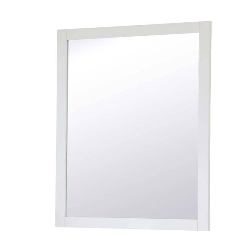 Metcalfe Solid And Engineered Wood Flat Wall Mirror, 36"  x 30" , White