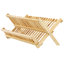 Folding 2-Tier Dish Drying Kitchen Rack in Bamboo