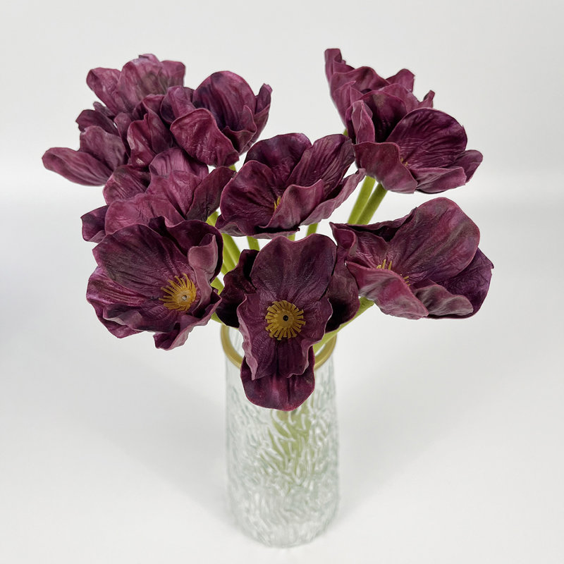 12 pièces de fleurs artificielles fausses fleurs de pavot, Bourgogne