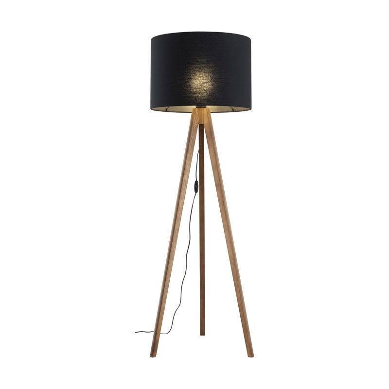 Lampe sur pied Tationna, Noir, noir, noir, noir