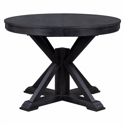 Retro Functional Extendable Dining Table With A 12" Leaf