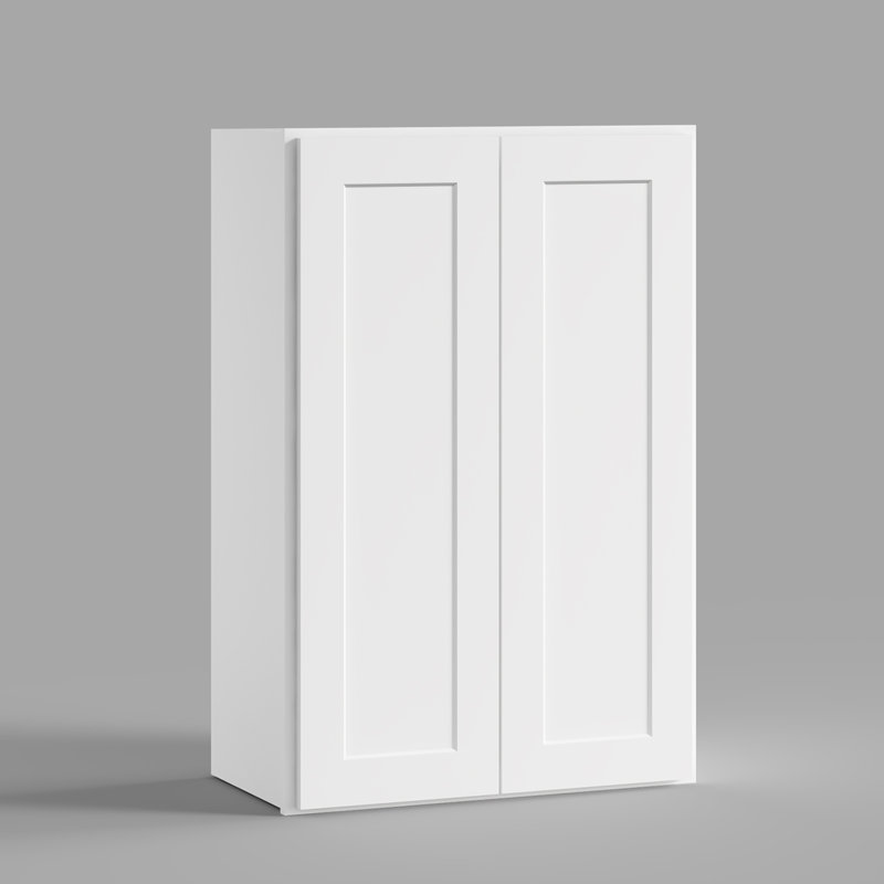Armoire de cuisine blanche avec tablettes réglables l 24 po x H 36 po x P 12 po, Blanc shaker, 24"W x 36"H x 12"D