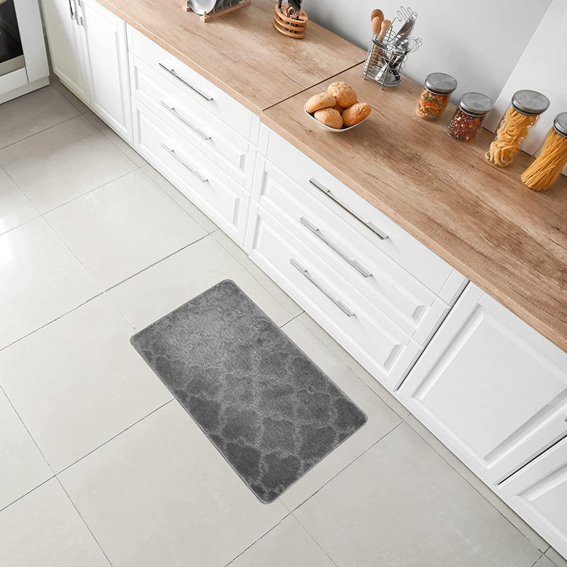 Tapis de cuisine, Rectangle 1 pi 5 po x 2 pi 8 po, gris
