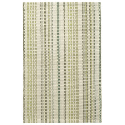 Oslo Stripe Green Handwoven Cotton Rug