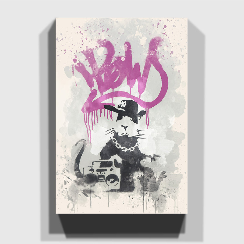 Banksy - Wrapped Canvas Painting, 60cm H x 40cm W