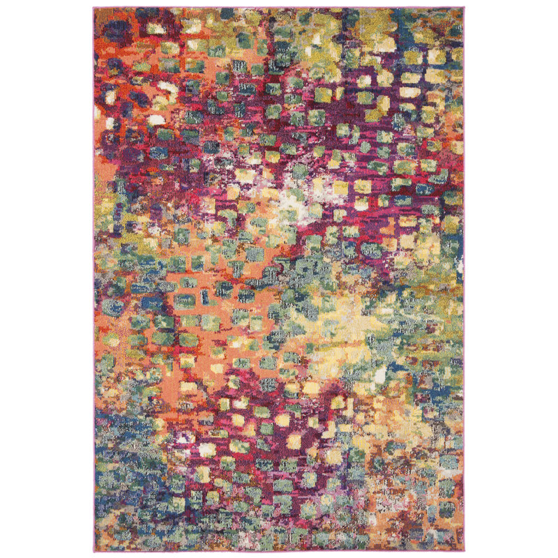 Tapis abstrait Vansickle Performance, Rectangulaire 3 pi x 5 pi