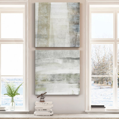 Highland Fog III - 2 Piece Wrapped Canvas Painting Print Set