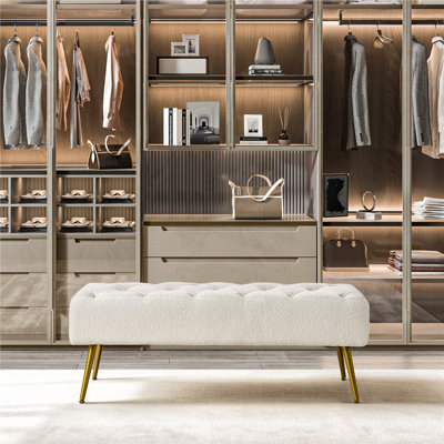 Boucle Upholstered Bench