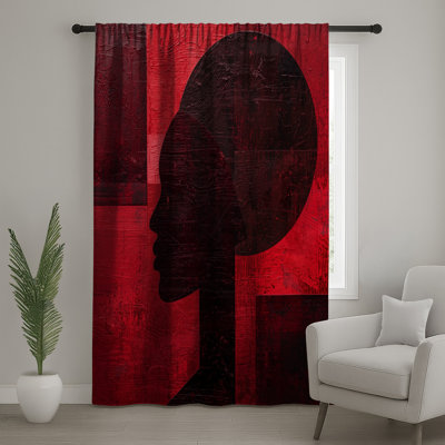 Rideaux de fenêtre Red Silhouette