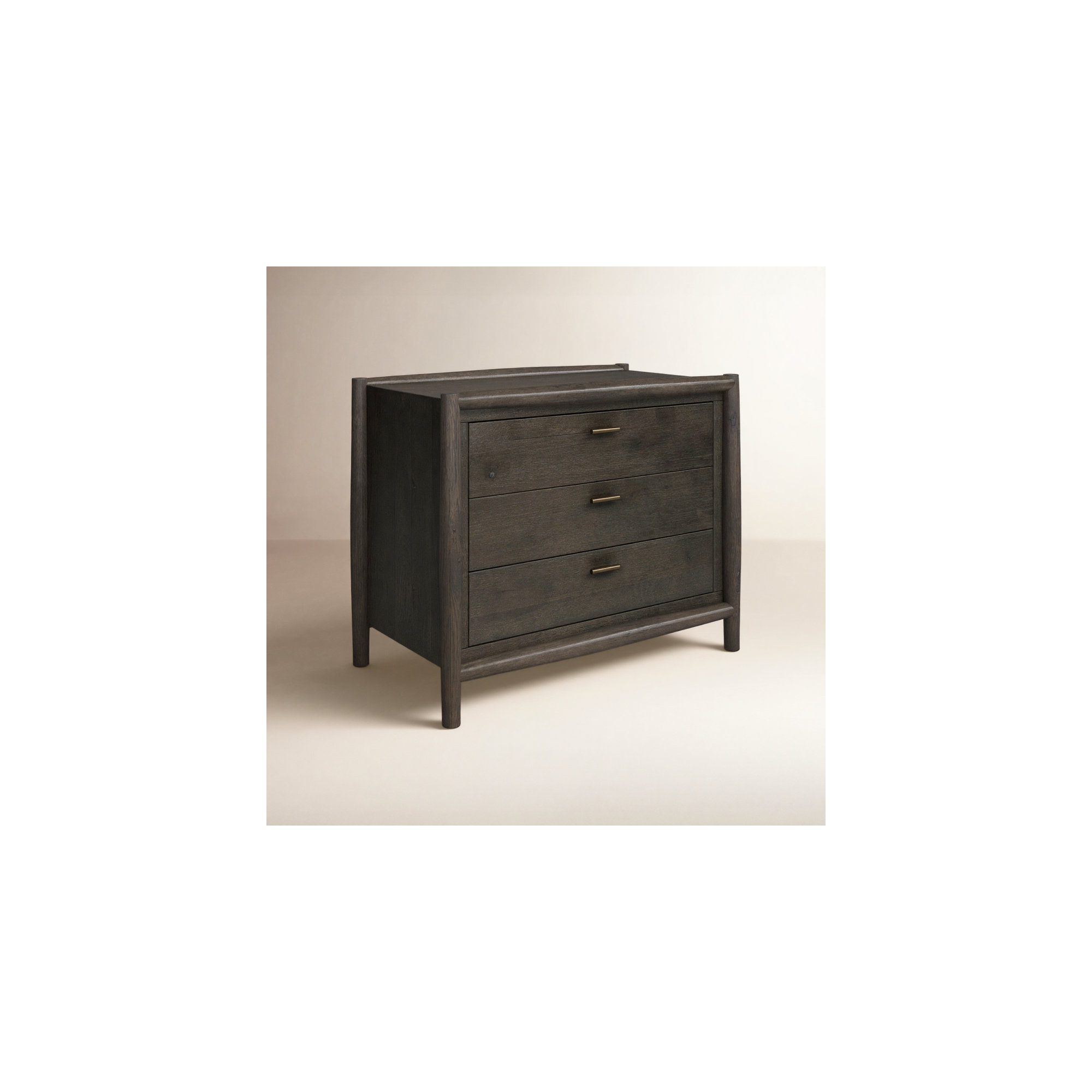 Cayenne 3 - Drawer Nightstand, Smoked Black