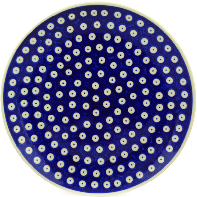 Plaque décorative en céramique polonaise Eyed Peacock, H 1,4 po x l 10,4 po x P 10,4 po
