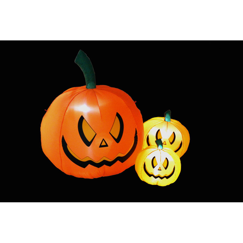 Décoration de jardin gonflable citrouille-lanterne gonflable de 4 pieds de haut Happy Halloween
