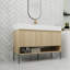 Meuble-lavabo autoportant avec porte à fermeture en douceur de 48 po avec lavabo en résine-418293870
